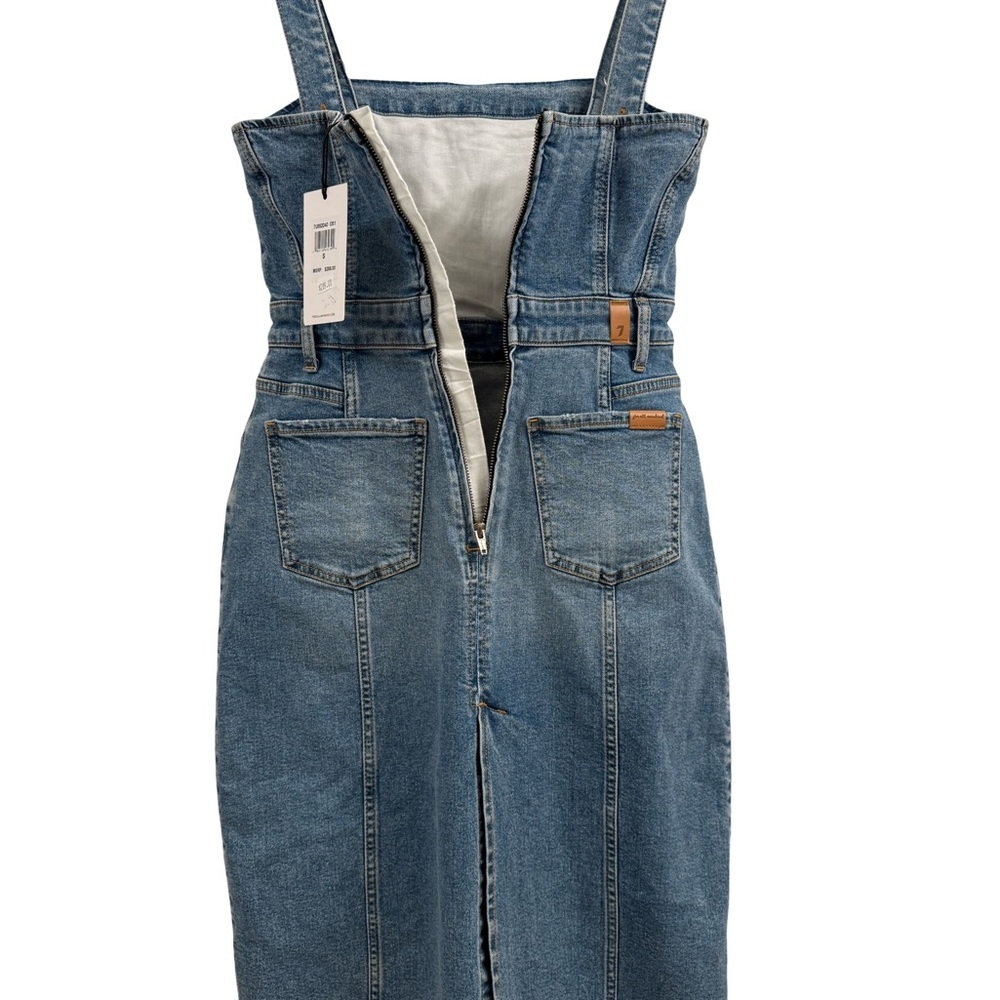 7 For All Mankind Denim Blue Midi Dress - Picture 5 of 12